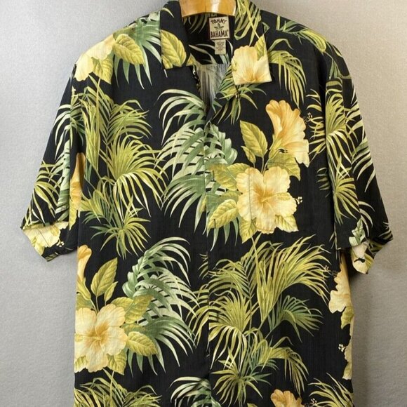 Tommy Bahama Hawaiian Shirt Mens L 100% Silk Vintage Button Up‎ Luxury Tropical - Picture 1 of 12